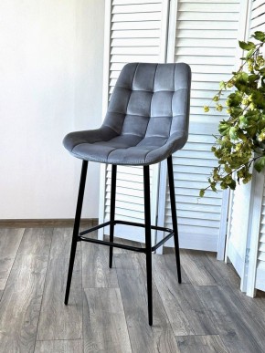 Барный стул ХОФМАН, цвет H-14 Серый, велюр / черный каркас М-City в Верхней Пышме - verhnyaya-pyshma.ok-mebel.com | фото 3