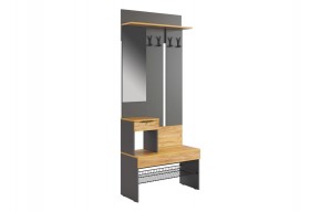 БАСКО Прихожая К4 (графит) в Верхней Пышме - verhnyaya-pyshma.ok-mebel.com | фото 2