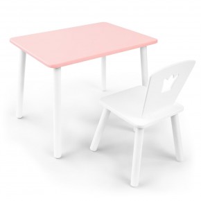 Детский комплект стол и стул «Корона» Rolti Baby (розовый/белый, массив березы/мдф) в Верхней Пышме - verhnyaya-pyshma.ok-mebel.com | фото