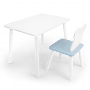 Детский комплект стол и стул «Мишка» Rolti Baby (белый/голубой, массив березы/мдф) в Верхней Пышме - verhnyaya-pyshma.ok-mebel.com | фото