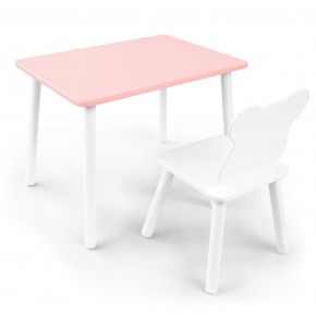 Детский комплект стол и стул «Мишка» Rolti Baby (розовый/белый, массив березы/мдф) в Верхней Пышме - verhnyaya-pyshma.ok-mebel.com | фото