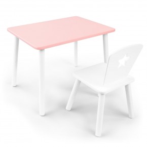 Детский комплект стол и стул «Звезда» Rolti Baby (розовый/белый, массив березы/мдф) в Верхней Пышме - verhnyaya-pyshma.ok-mebel.com | фото