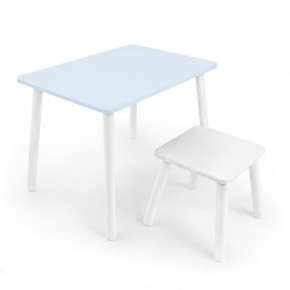 Детский комплект стол и табурет Rolti Baby (голубая столешница/белое сиденье/белые ножки) в Верхней Пышме - verhnyaya-pyshma.ok-mebel.com | фото