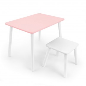 Детский комплект стол и табурет Rolti Baby (розовая столешница/белое сиденье/белые ножки) в Верхней Пышме - verhnyaya-pyshma.ok-mebel.com | фото