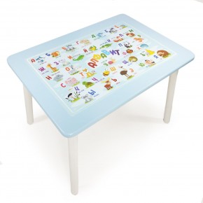 Детский стол с накладкой Алфавит  (Голубой/Белый) в Верхней Пышме - verhnyaya-pyshma.ok-mebel.com | фото 1