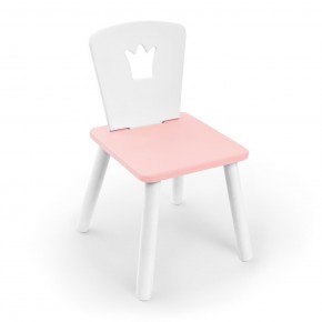 Детский стул Rolti Baby «Корона» (белый/розовый/белый, массив березы/мдф) в Верхней Пышме - verhnyaya-pyshma.ok-mebel.com | фото