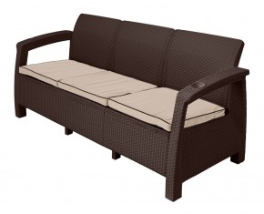 Диван Yalta Premium Sofa 3 Set (Ялта) шоколадный (+подушки под спину) в Верхней Пышме - verhnyaya-pyshma.ok-mebel.com | фото