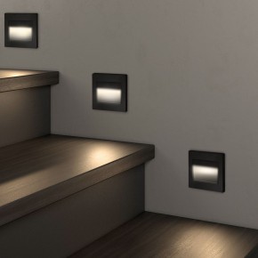 DK3050-BK Светильник встраиваемый в стену, IP 20, LED 3000, 1 Вт, черный пластик в Верхней Пышме - verhnyaya-pyshma.ok-mebel.com | фото 3