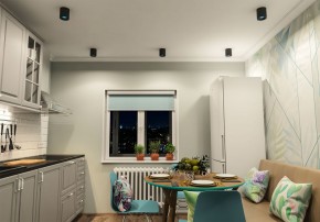 DK3090-BK+CY Светильник накладной IP 20, 10 Вт, GU5.3, LED, черный/голубой, пластик в Верхней Пышме - verhnyaya-pyshma.ok-mebel.com | фото 2