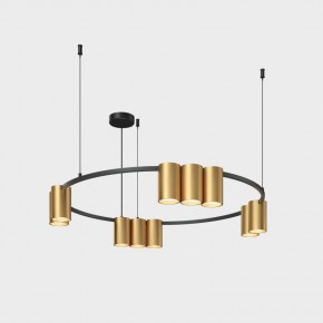 DK4065-BK+SG Подвесной светильник ORBIT , IP20, 10xGU10 LED до 15 Вт, черный + сатинированное золото, алюминий в Верхней Пышме - verhnyaya-pyshma.ok-mebel.com | фото