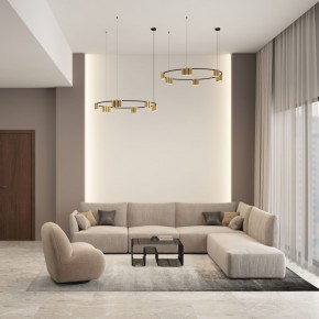 DK4067-BK+SG Подвесной светильник ORBIT, IP20, 15xGU10 LED, до 15 Вт, черный + сатинированное золото, алюминий в Верхней Пышме - verhnyaya-pyshma.ok-mebel.com | фото 4