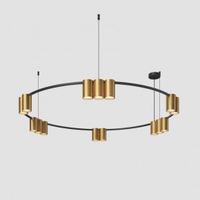 DK4067-BK+SG Подвесной светильник ORBIT, IP20, 15xGU10 LED, до 15 Вт, черный + сатинированное золото, алюминий в Верхней Пышме - verhnyaya-pyshma.ok-mebel.com | фото