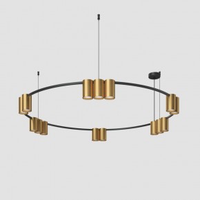 DK4067-BK+SG Подвесной светильник ORBIT, IP20, 15xGU10 LED, до 15 Вт, черный + сатинированное золото, алюминий в Верхней Пышме - verhnyaya-pyshma.ok-mebel.com | фото 2