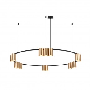 DK4067-BK+SG Подвесной светильник ORBIT, IP20, 15xGU10 LED, до 15 Вт, черный + сатинированное золото, алюминий в Верхней Пышме - verhnyaya-pyshma.ok-mebel.com | фото 3