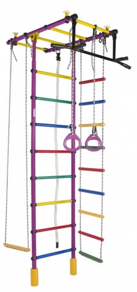 ДСК Атлант цв.фиолетовый радуга: турник, кольца, канат, трапеция, веревочная лестница в Верхней Пышме - verhnyaya-pyshma.ok-mebel.com | фото