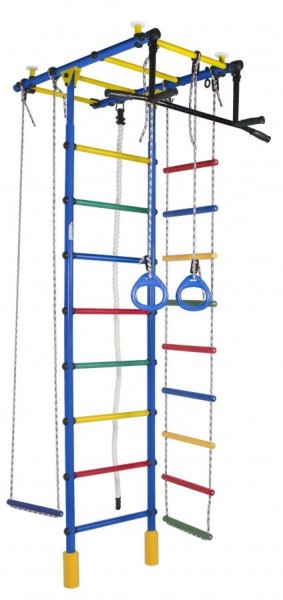 ДСК Атлант цв.синий радуга: турник, кольца, канат, трапеция, веревочная лестница в Верхней Пышме - verhnyaya-pyshma.ok-mebel.com | фото