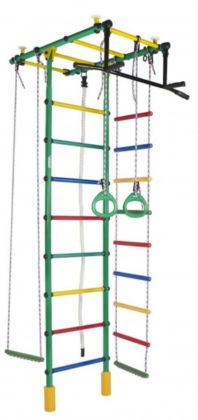 ДСК Атлант цв.зеленый радуга: турник, кольца, канат, трапеция, веревочная лестница в Верхней Пышме - verhnyaya-pyshma.ok-mebel.com | фото