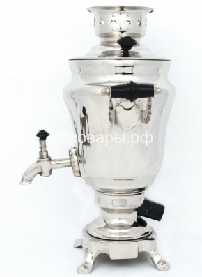 Электрический самовар из латуни никелированный на 1,5 литра форма "Тюльпан" с защитой от выкипания в Верхней Пышме - verhnyaya-pyshma.ok-mebel.com | фото