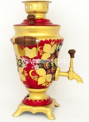 Электрический самовар "Тюльпан" 1,5 литра с росписью "Хохлома на красном" в Верхней Пышме - verhnyaya-pyshma.ok-mebel.com | фото 2
