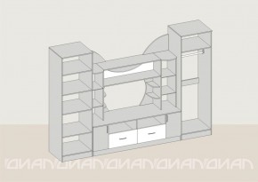 Гостиная Аллегро с 2 шкафами вариант-5 (венге/дуб белфорт) в Верхней Пышме - verhnyaya-pyshma.ok-mebel.com | фото 2