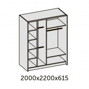 ИННЭС-5 Шкаф-купе 2-х дв. 2000 (2 дв. Ф3 - венге вст. экокожа корич) в Верхней Пышме - verhnyaya-pyshma.ok-mebel.com | фото 2