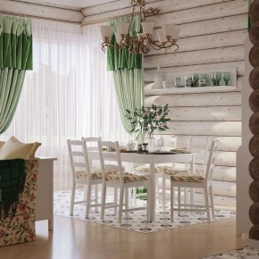 Комлект Вествик обеденный стол и четыре стула, массив сосны, цвет белый в Верхней Пышме - verhnyaya-pyshma.ok-mebel.com | фото