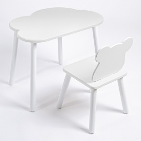 Комплект детский стол ОБЛАЧКО и стул МИШКА ROLTI Baby (белая столешница/белое сиденье/белые ножки) в Верхней Пышме - verhnyaya-pyshma.ok-mebel.com | фото