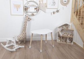 Комплект детский стол ОБЛАЧКО и стул ЗВЕЗДА ROLTI Baby (белая столешница/белое сиденье/береза ножки) в Верхней Пышме - verhnyaya-pyshma.ok-mebel.com | фото