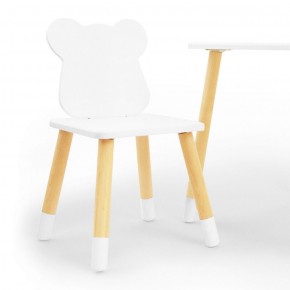 Комплект детской мебели стол и два стула Мишутка (Белый/Белый/Береза) в Верхней Пышме - verhnyaya-pyshma.ok-mebel.com | фото