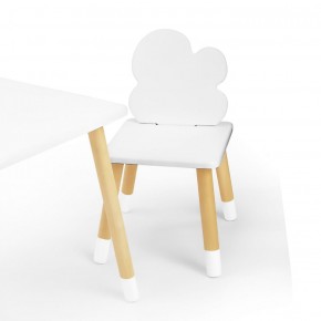 Комплект детской мебели стол и два стула Облачко (Белый/Белый/Береза) в Верхней Пышме - verhnyaya-pyshma.ok-mebel.com | фото