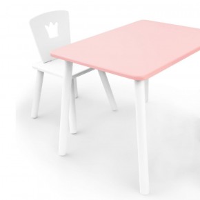 Комплект детской мебели стол и стул Корона (Розовый/Белый/Белый) в Верхней Пышме - verhnyaya-pyshma.ok-mebel.com | фото 1