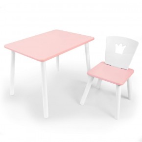 Комплект детской мебели стол и стул Корона (Розовый/Розовый/Белый) в Верхней Пышме - verhnyaya-pyshma.ok-mebel.com | фото 1