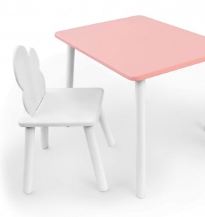 Комплект детской мебели стол и стул Облачко (Розывый/Белый/Белый) в Верхней Пышме - verhnyaya-pyshma.ok-mebel.com | фото 1