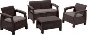 Комплект мебели Корфу сет (Corfu set) коричневый - серо-бежевый * в Верхней Пышме - verhnyaya-pyshma.ok-mebel.com | фото