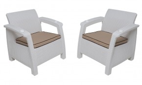 Комплект на балкон Yalta Premium Balcony Set (Ялта) белый (+подушки под спину) в Верхней Пышме - verhnyaya-pyshma.ok-mebel.com | фото 4