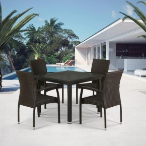 Комплект плетеной мебели T257A/YC379A-W53 Brown (4+1) + подушки на стульях в Верхней Пышме - verhnyaya-pyshma.ok-mebel.com | фото