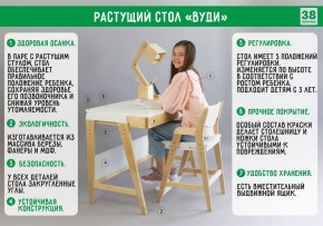 Комплект растущий стол и стул с чехлом 38 попугаев «Вуди» (Белый, Белый, Беж) в Верхней Пышме - verhnyaya-pyshma.ok-mebel.com | фото