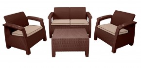 Комплект уличной мебели Yalta Premium Terrace Set (Ялта) шоколадый (+подушки под спину) в Верхней Пышме - verhnyaya-pyshma.ok-mebel.com | фото 1
