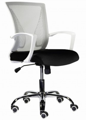 Кресло BRABIX "Wings MG-306" (пластик белый, хром, сетка, серое/черное) 532010 в Верхней Пышме - verhnyaya-pyshma.ok-mebel.com | фото