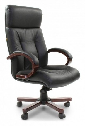 Кресло для руководителя Chairman 421 черный/орех темный, черный в Верхней Пышме - verhnyaya-pyshma.ok-mebel.com | фото