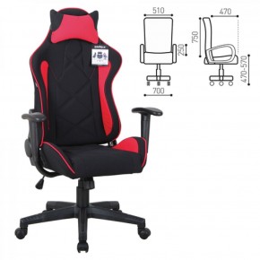Кресло компьютерное BRABIX GT Racer GM-101 + подушка (ткань) черное/красное (531820) в Верхней Пышме - verhnyaya-pyshma.ok-mebel.com | фото 2