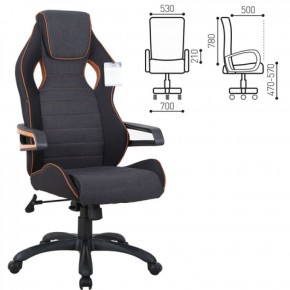 Кресло компьютерное BRABIX Techno Pro GM-003 (ткань черное/серое, вставки оранжевые) 531813 в Верхней Пышме - verhnyaya-pyshma.ok-mebel.com | фото 2