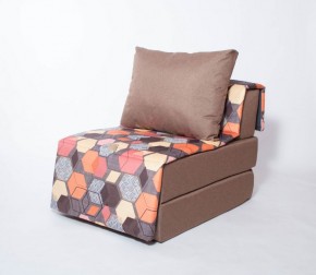 Кресло-кровать бескаркасное Харви (коричневый-геометрия браун) в Верхней Пышме - verhnyaya-pyshma.ok-mebel.com | фото