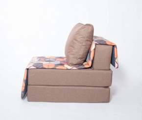 Кресло-кровать бескаркасное Харви (коричневый-геометрия браун) в Верхней Пышме - verhnyaya-pyshma.ok-mebel.com | фото 2