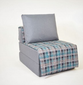 Кресло-кровать бескаркасное Харви (серый-квадро азур) в Верхней Пышме - verhnyaya-pyshma.ok-mebel.com | фото