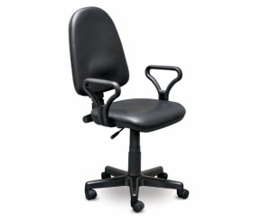 Кресло офисное Престиж+ (черный кожзам PV-1) г/п 140/ПВМ/ гольф в Верхней Пышме - verhnyaya-pyshma.ok-mebel.com | фото