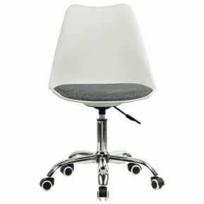 Кресло стул BRABIX "Eames MG-310 CH", хром, пластик белый, ткань серая, 532924 в Верхней Пышме - verhnyaya-pyshma.ok-mebel.com | фото