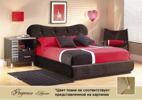Кровать 1400 Феодосия со стразами в к/з "Классик 307 коричневый" серия Норма (+основание на опорах) в Верхней Пышме - verhnyaya-pyshma.ok-mebel.com | фото