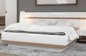 Кровать 160/TYP 92, LINATE ,цвет белый/сонома трюфель в Верхней Пышме - verhnyaya-pyshma.ok-mebel.com | фото 2
