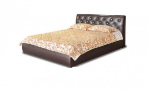 Кровать 1600 Флоренция в к/з "Классик 307 коричневый" (серия Норма) + основание + опоры в Верхней Пышме - verhnyaya-pyshma.ok-mebel.com | фото
